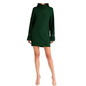 NWT | WAYF x Jourdan Sloane Green Feather Cuff Sweater Dress | S